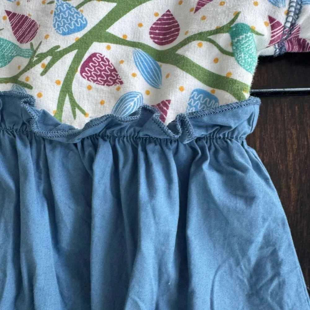 Matilda Jane Bird Print sweatshirt with ruffle overlay sz 6